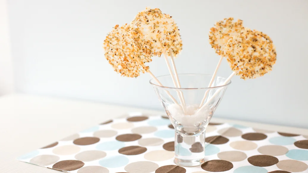 Sylvie’s Lacy Parmesan Lollipops