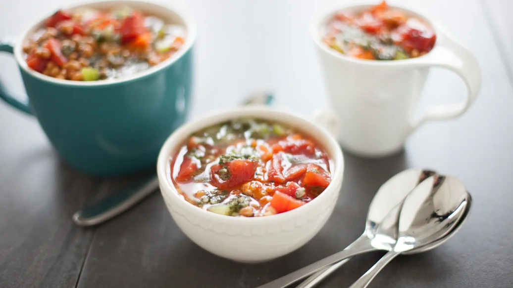 Soupe aux tomates et aux lentilles paris bistro