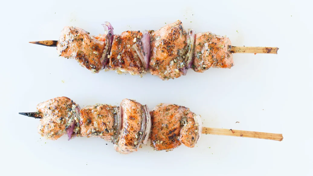 Brochettes de saumon oh canada