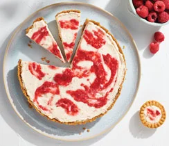 Berry Swirl No-Bake Cheesecake