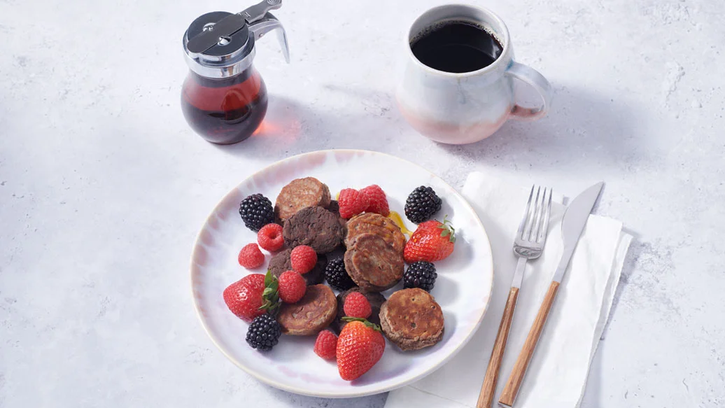 Mighty Mini Berry Protein Pancakes