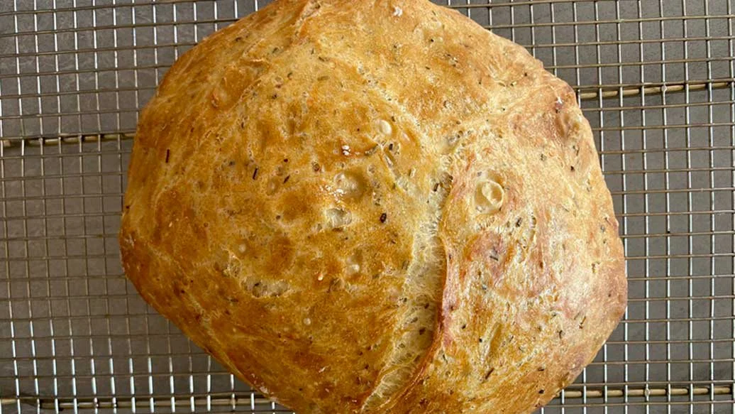 No Knead Rosemary Garlic Bread