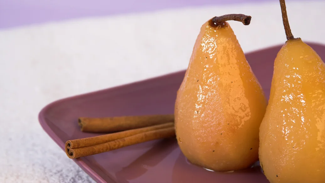 Pears Poached with Mulling Spices