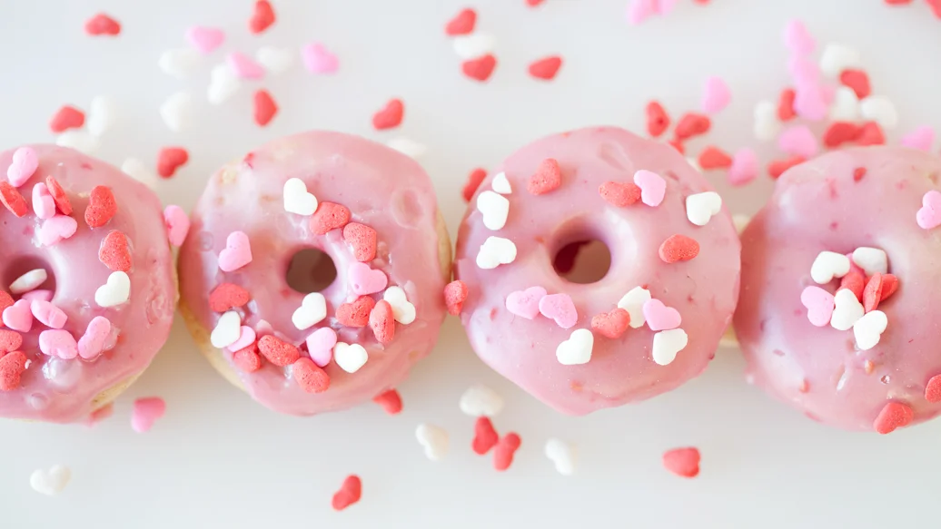 Strawberry Buttermilk Donuts for Valentine's