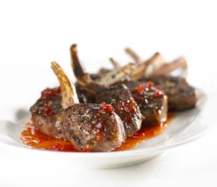 Grilled Lamb Chops with Pepper Jelly
