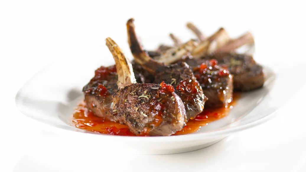 Grilled Lamb Chops with Pepper Jelly