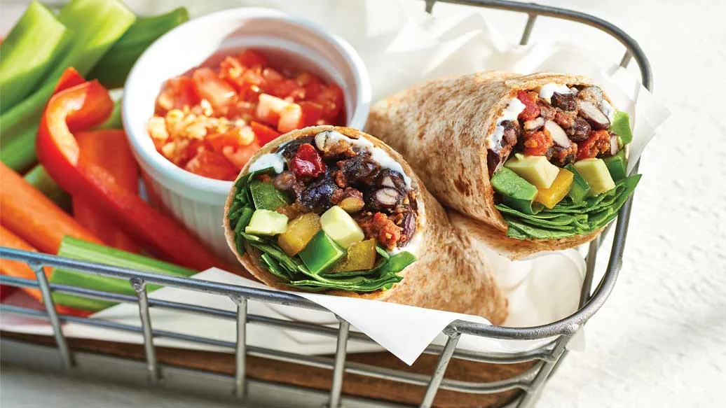 Mexican Black Bean & Avocado Wraps