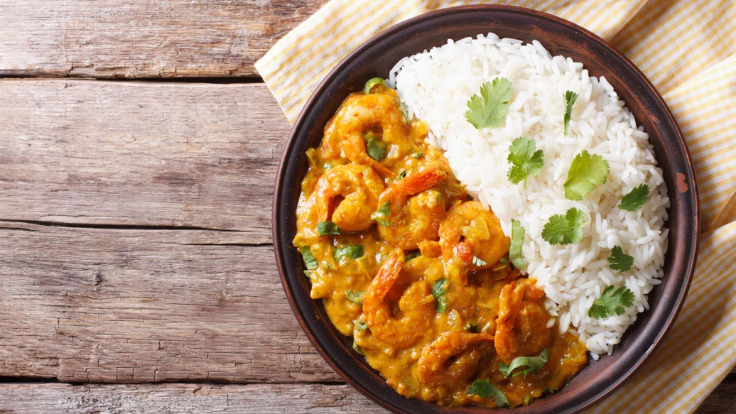 Curried Prawns with Rice
