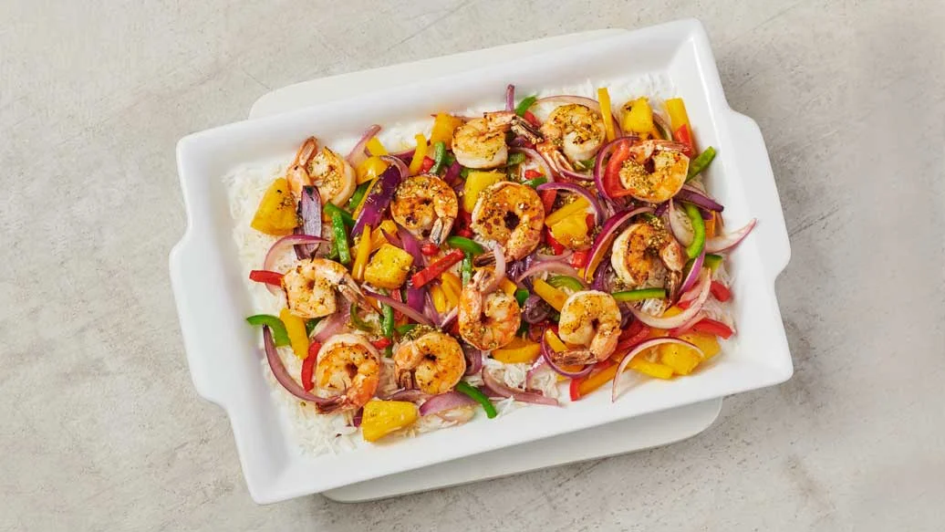 Shrimp & Pineapple Sheet Pan Dinner