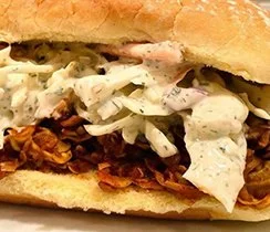 Pulled Smoked Sandwiches & Creamy Coleslaw