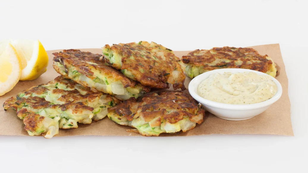 Zucchini Fritters with Lemon Dilly