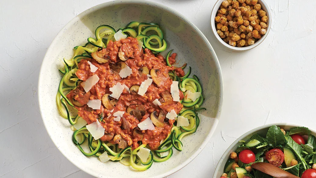 Easy Peasy Mushroom Bolognese with Zucchini Noodles