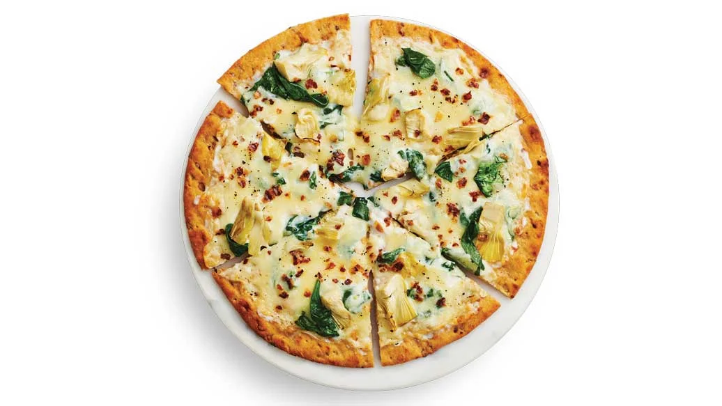 Spinach Artichoke Alfredo Pizza