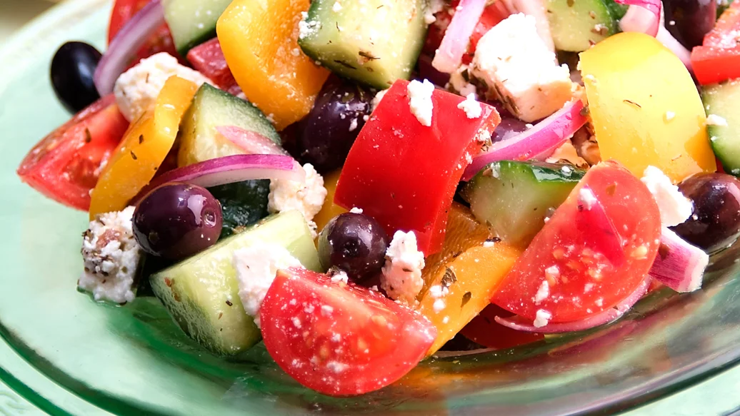 Greek Salad with a Hint of Mint