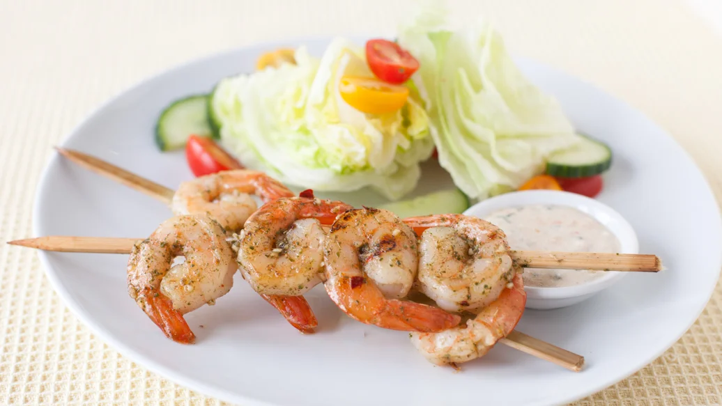 Brochettes de crevettes bali glow