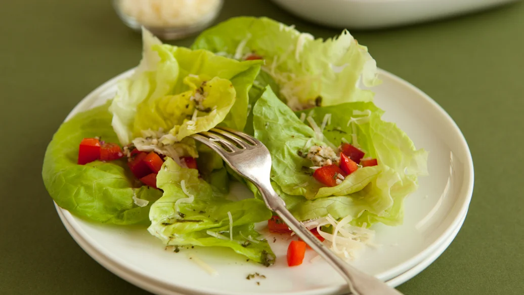 Salad with Warm Herb & Garlic Dressing
