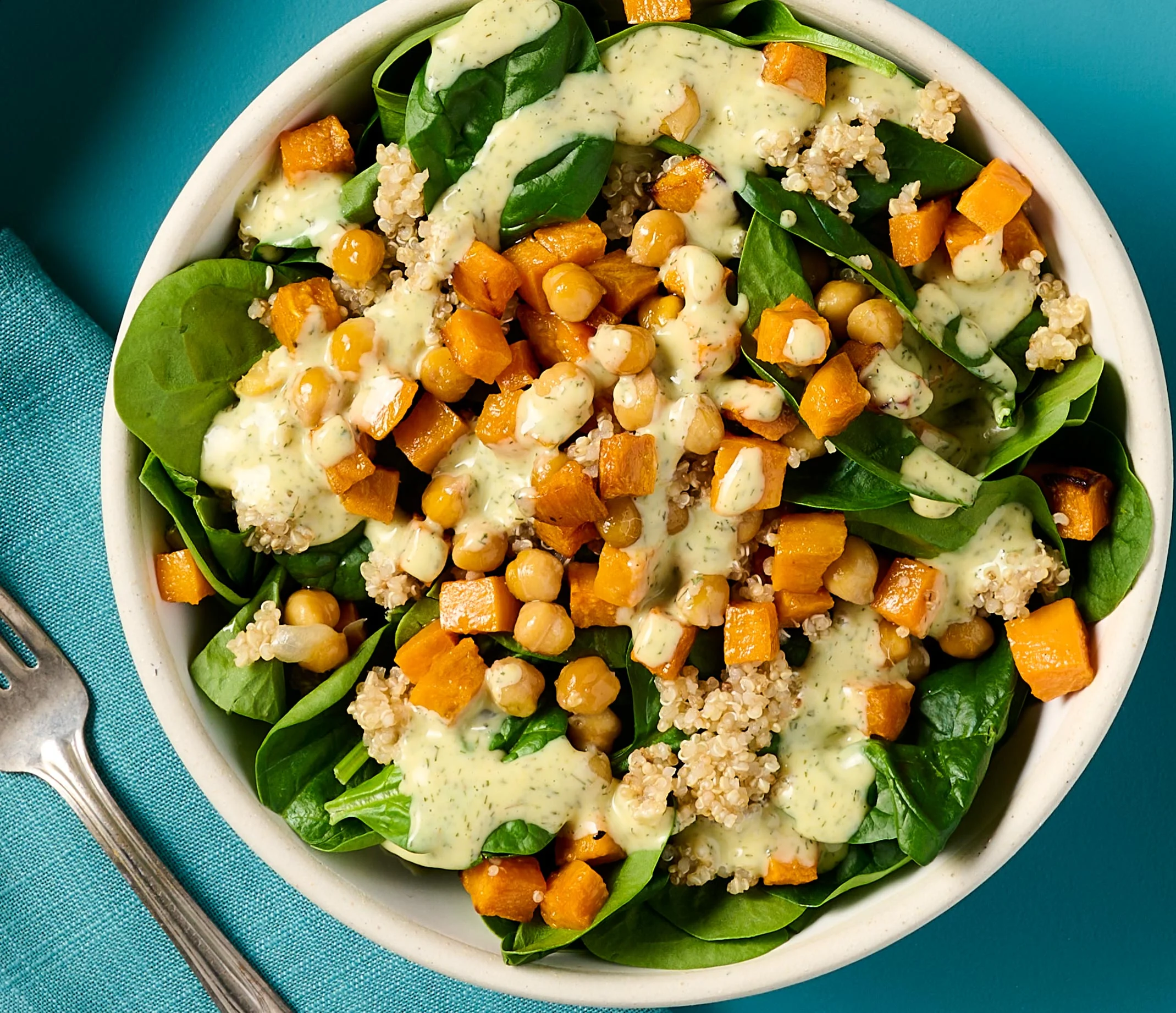 Salade de quinoa aux patates douces rôties