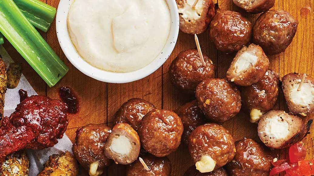 Cheese-Stuffed Mini Meatballs