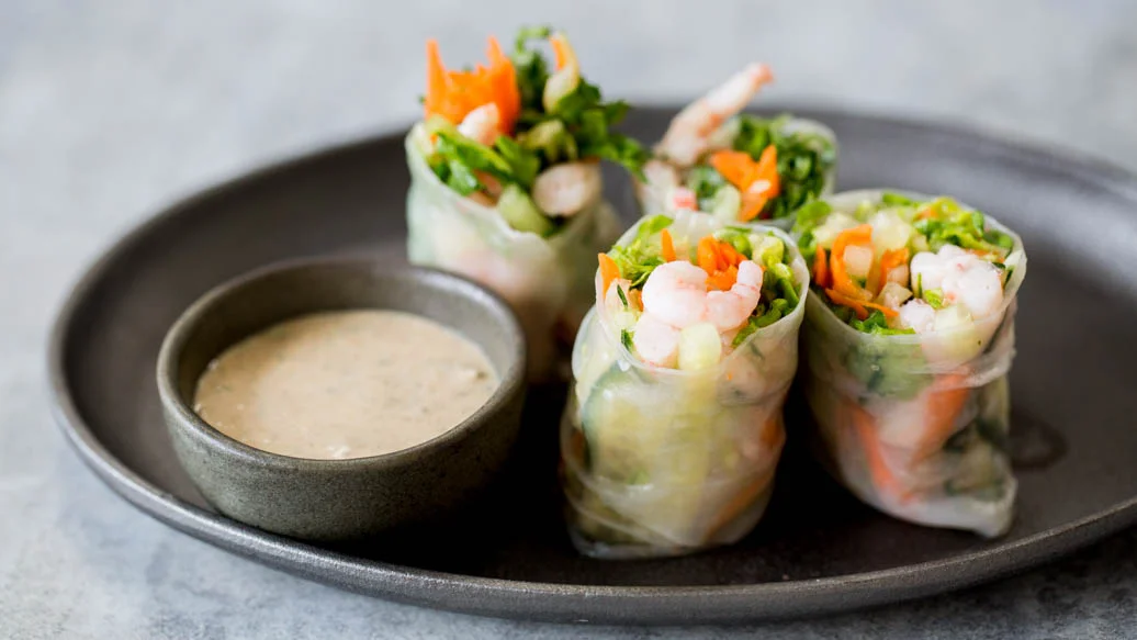 Cucumber Spiral Shrimp Salad Rolls