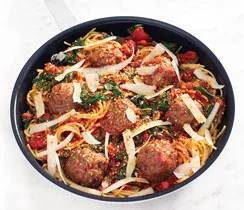 Spaghetti, Spinach, & Meatballs